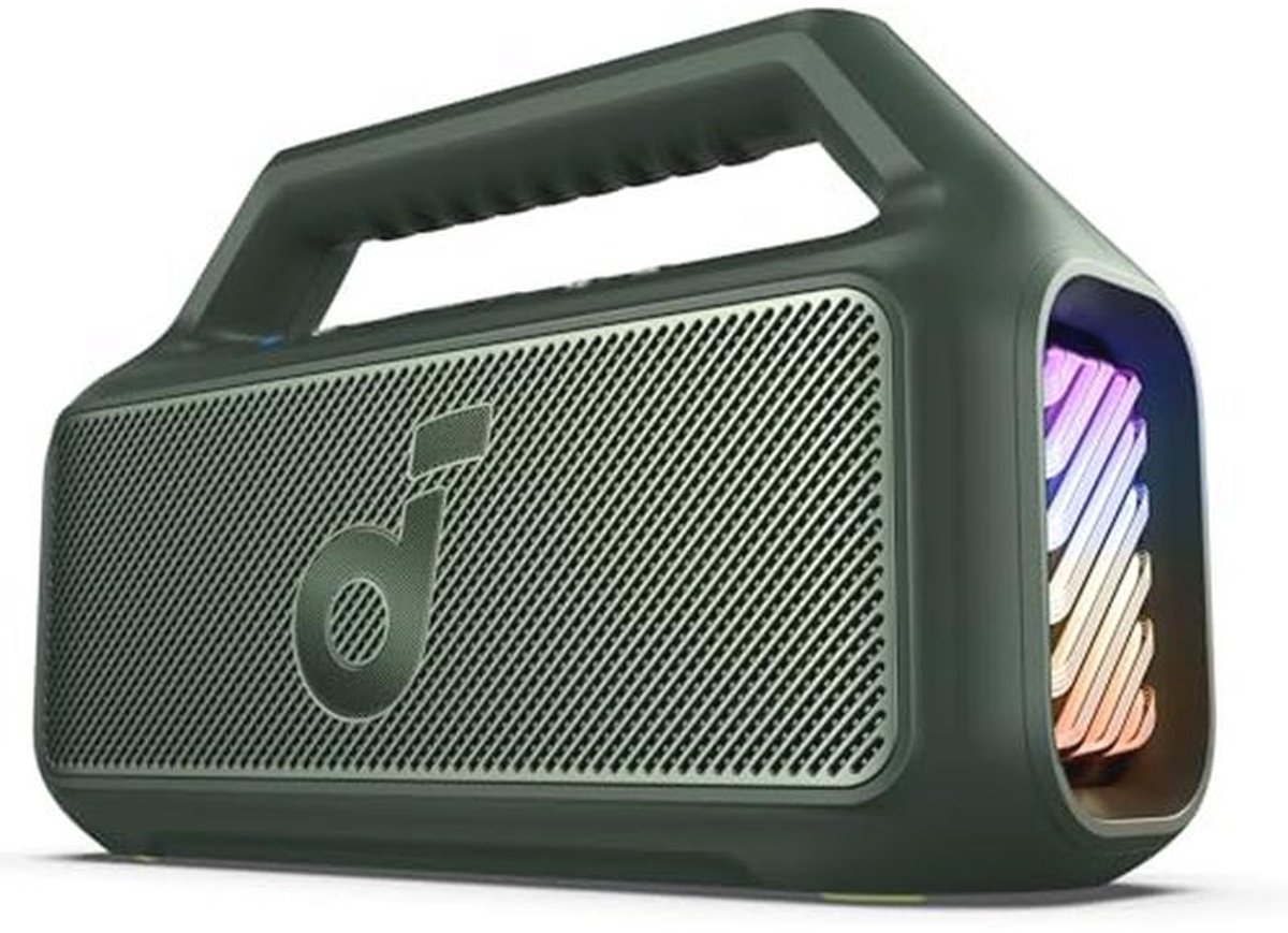 Draadloze Outdoor Luidspreker met Subwoofer, 80W, 24U Playtime, IPX7 Waterdicht, Floatable, RGB Verlichting, USB-C, Aangepaste EQ, Bluetooth 5.3, Perfect voor Camping en Strand