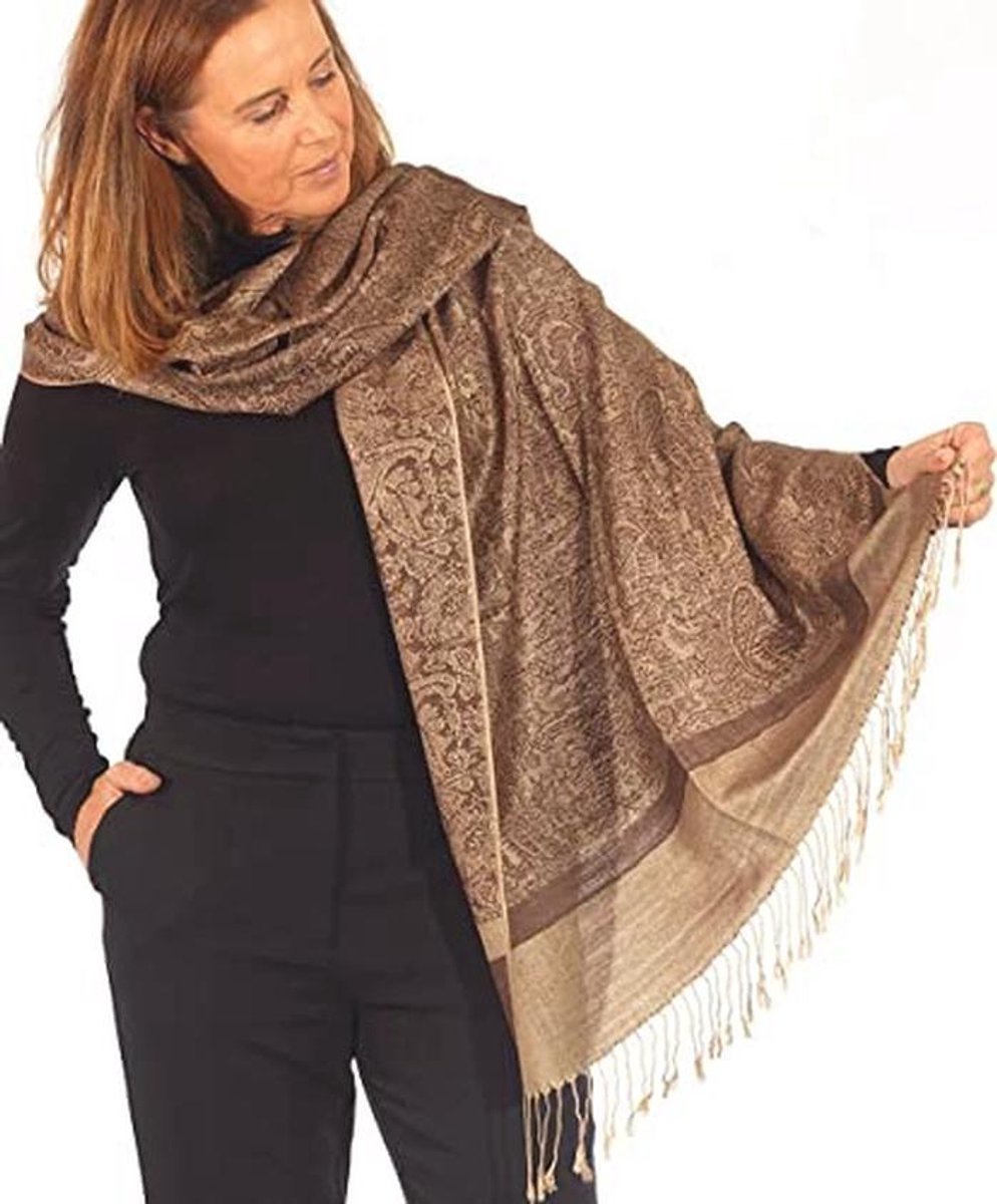 Zachte en Lichte Pashmina Sjaal met Paisley Motief - Lente Zomersjaal 200x70 cm