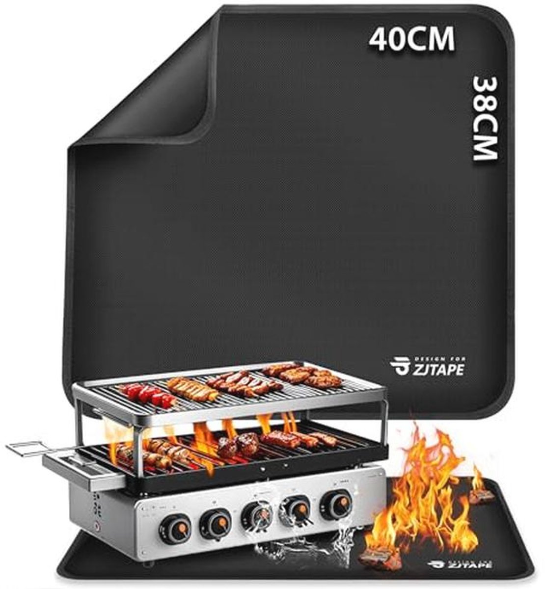 Hittebestendige grillmat 38 x 40 cm - Vuurvast en veilig voor outdoor-grillen