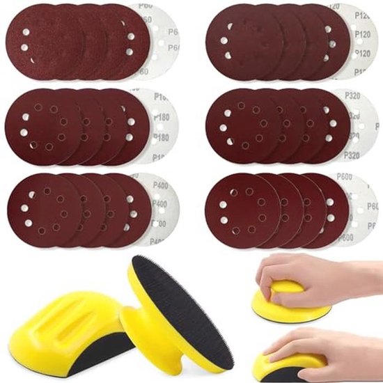 Triton 150 mm klittenband schuurschijven, 10 pak 100 korrelmaat Triton 150 mm klittenband schuurschijven, 10 pak 100 korrelmaat