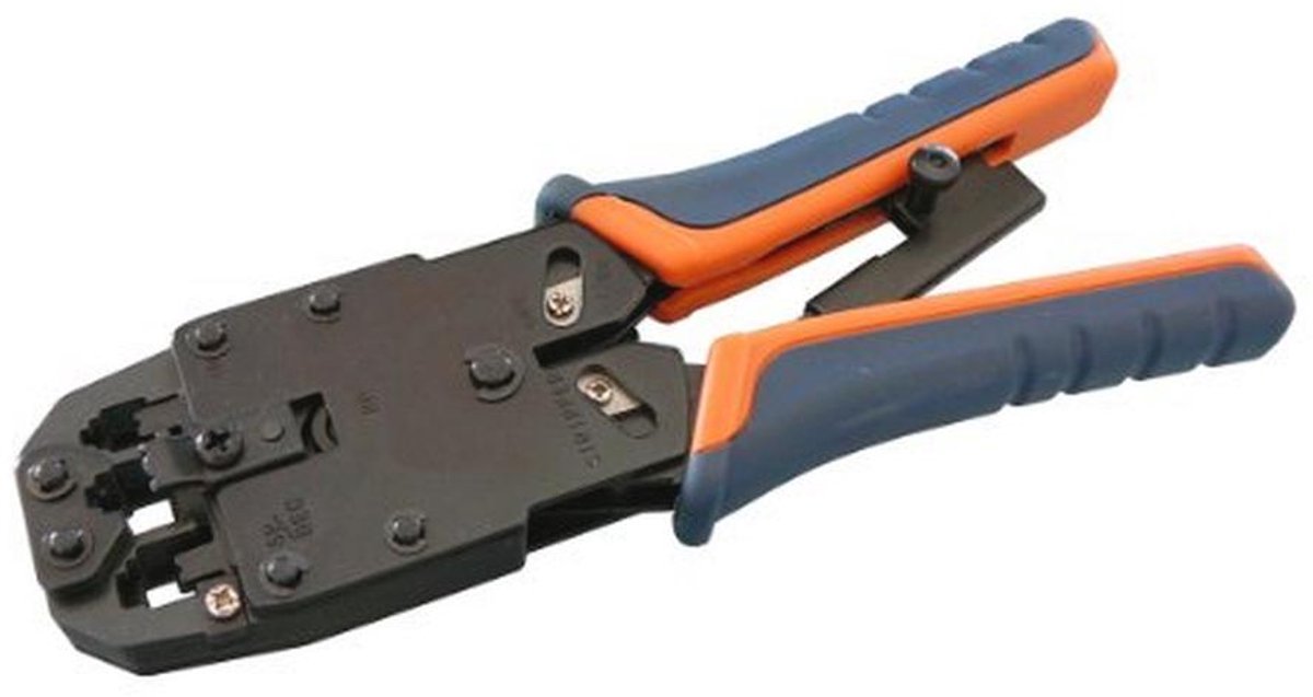 Krimptang RJ45/RJ12/RJ11 met Cremailleren