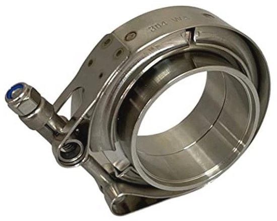 Boltza V-Band Klem + Flenzen – Roestvrij Staal, 3 Inch (76 Mm), Voor Turboslangen, Hitte- En Corrosiebestendig