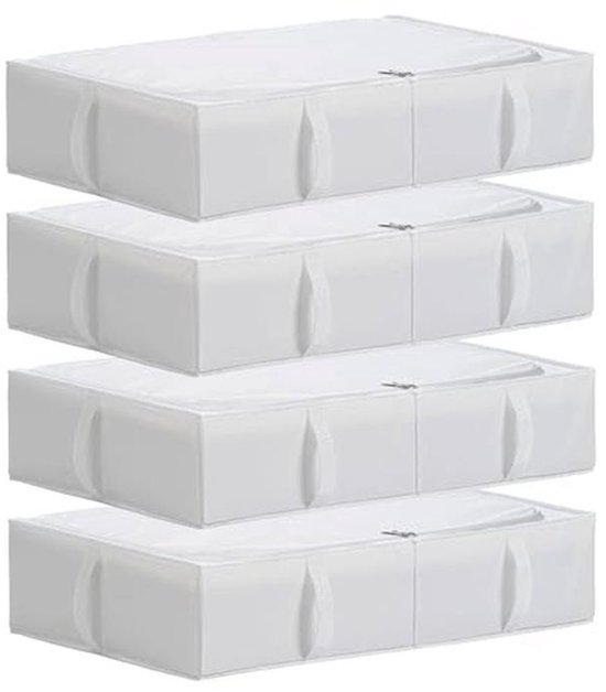 TYEERS Opbergdoos onder het bed met deksel, duurzame stof, wasbaar, opvouwbaar, opslag onder het bed voor kleding, dekens, beddengoed, schoenen, 70 x 42 x 18 cm, donkergrijs