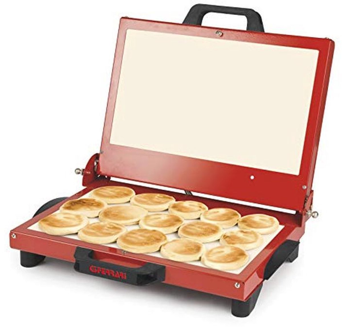 Tigella Bakijzer met XXL Steenplaten - 1200 W - Rood
