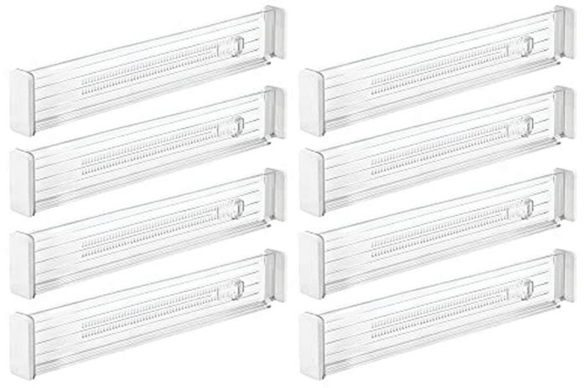 Ladeverdeler set van 2 - uittrekbaar en hoogwaardig - keukenaccessoires - transparant