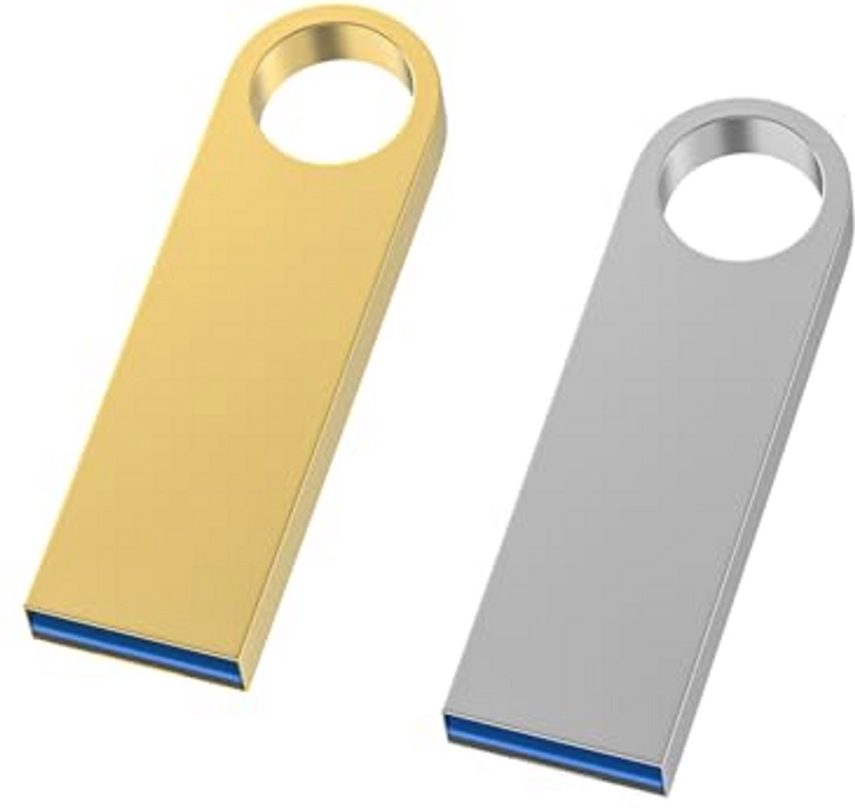 USB-stick 128GB 3.0 Mini Metaal Geheugenstick - 2 Stuks Waterdicht