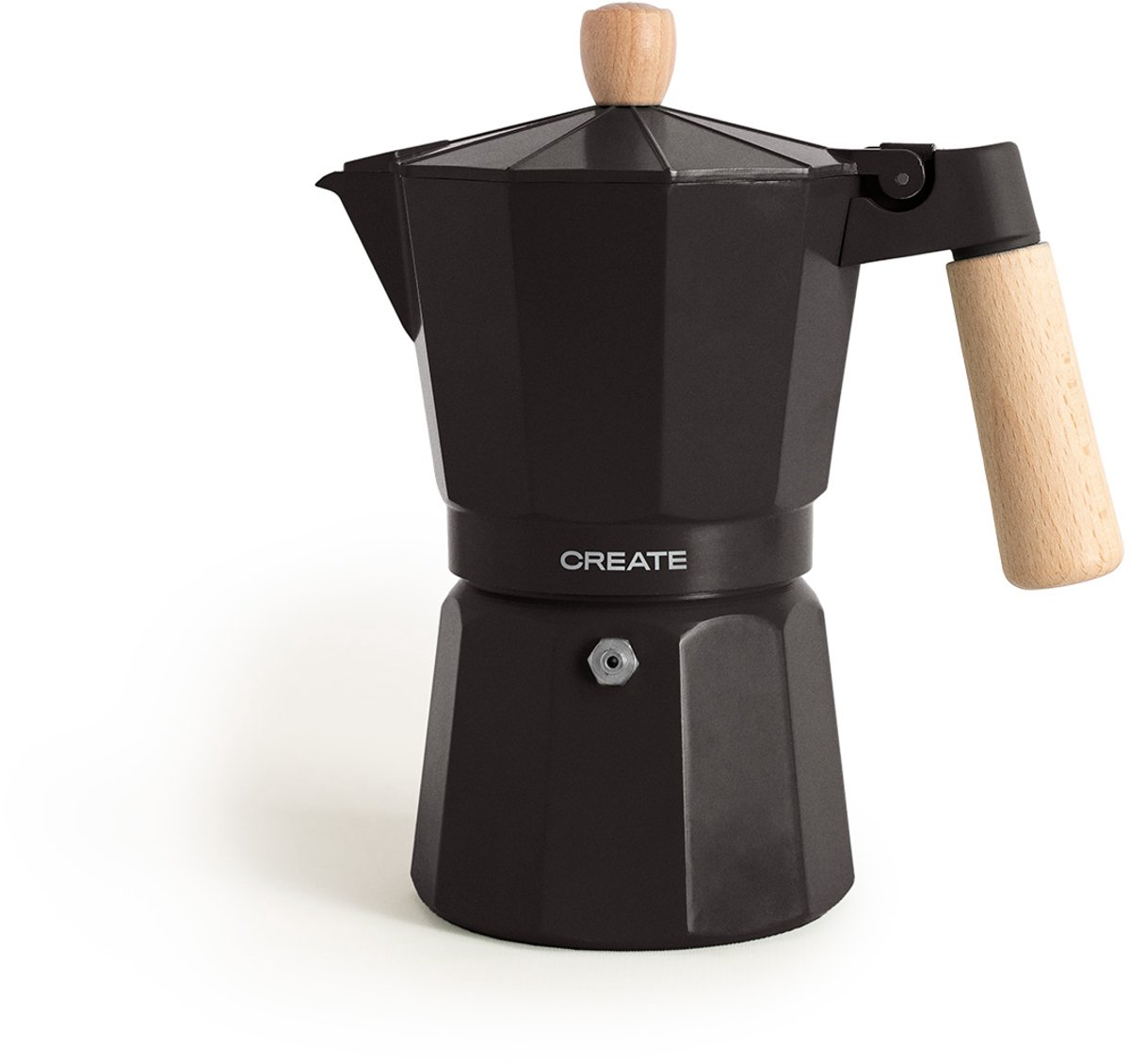 CREATE - Italiaanse koffiezetter - Zwart - Zonder inductieadapter - 9 kopjes / 450ml - THERA MOKA RETRO