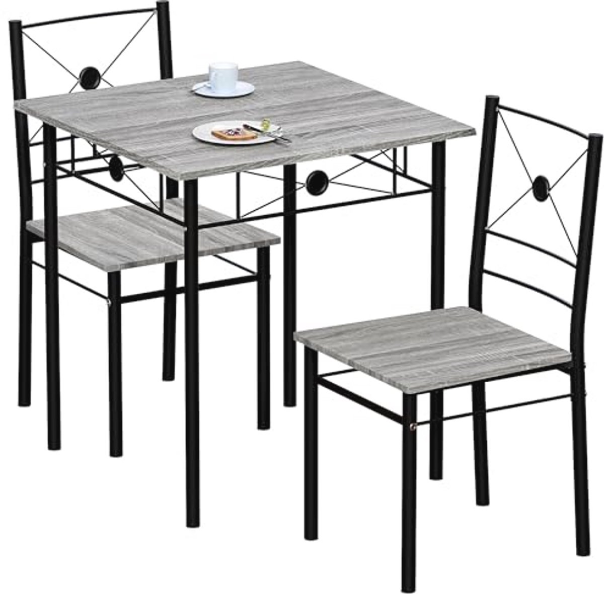 Moderne Eettafel en Stoel Set voor 2 Personen - Perfect voor Keuken en Ontbijt