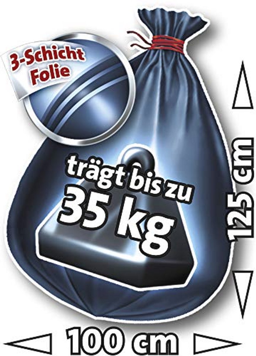 Scheurvaste Afvalzakken met Trekkoord - 240 Liter - 10 Stuks