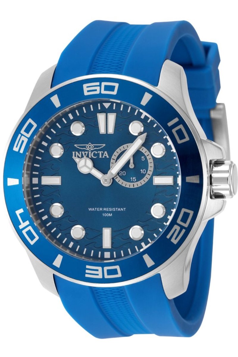 Invicta Pro Diver 49271 Heren Horloge - Waterdicht - Analoog - Quartz Uurwerk - Roestvrij Staal met blauwe Wijzerplaat - 50mm