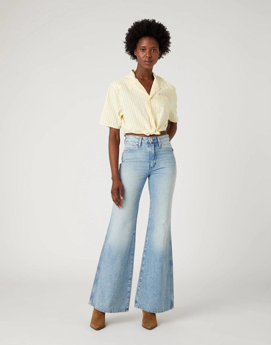 Wrangler TIE RESORT SHIRT PALE BANANA S Geel