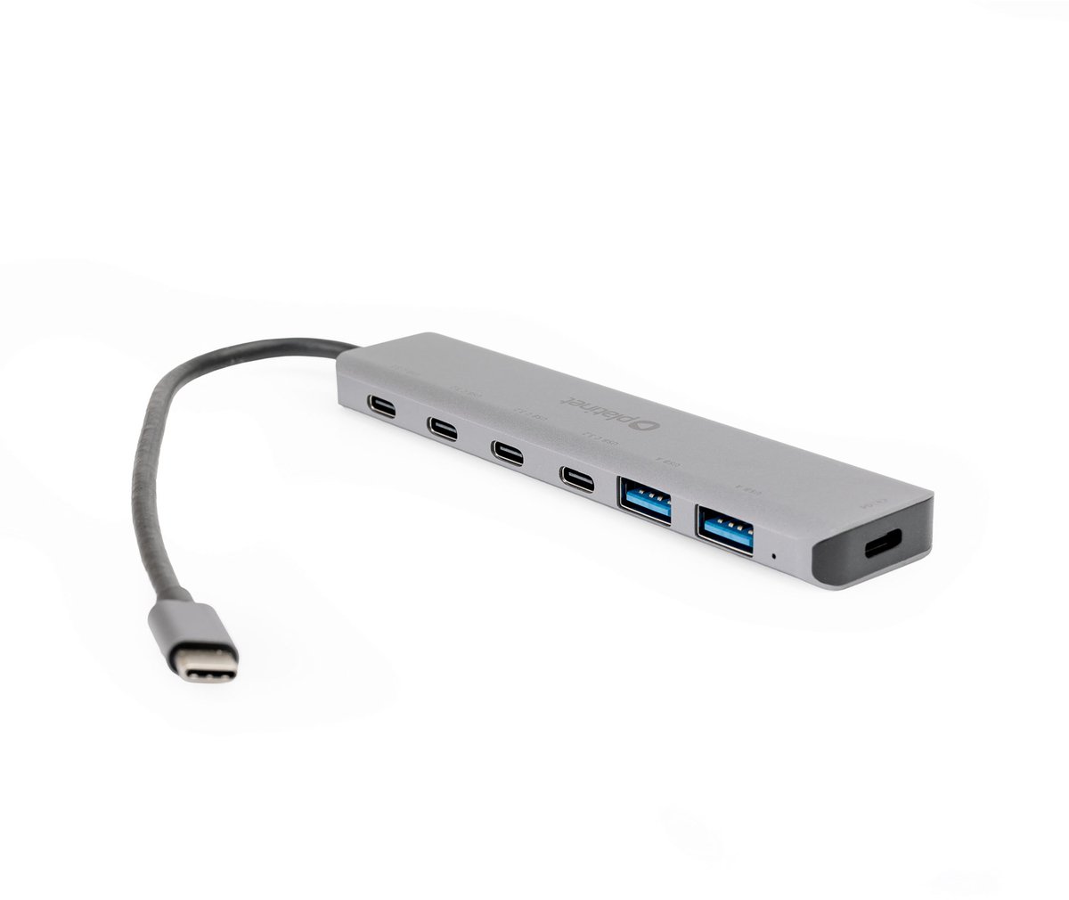 Platinet USB C Hub - USB C naar USB-C - USB A naar USB C - USB Hub - Geschikt voor Laptop, PC en Tablet - Grijs
