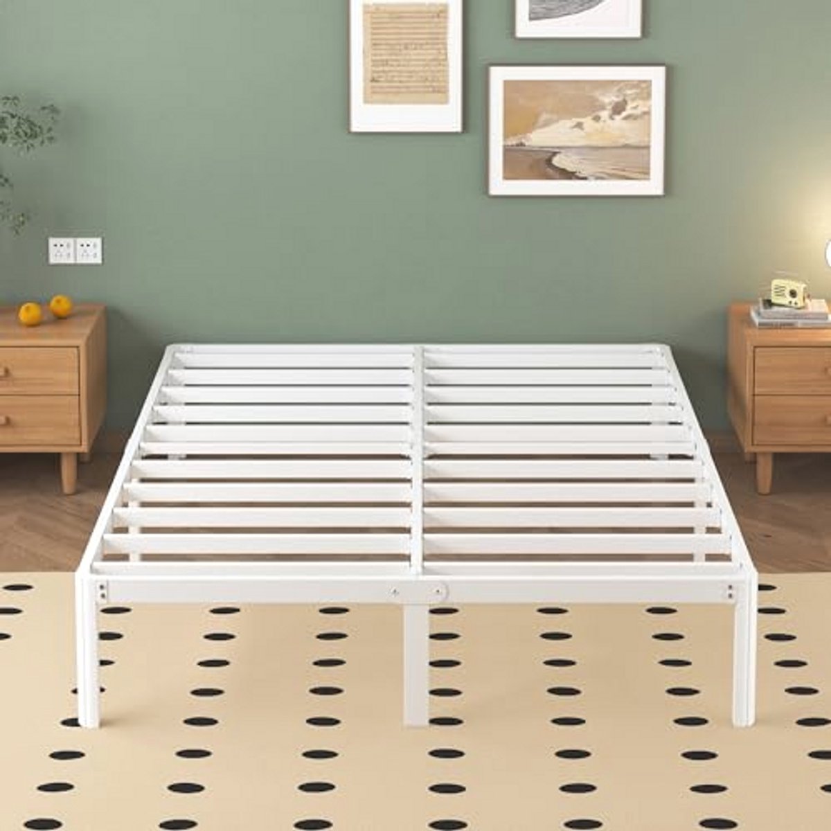 Metalen Bedframe 180x200 cm met Lattenbodem en Opbergruimte