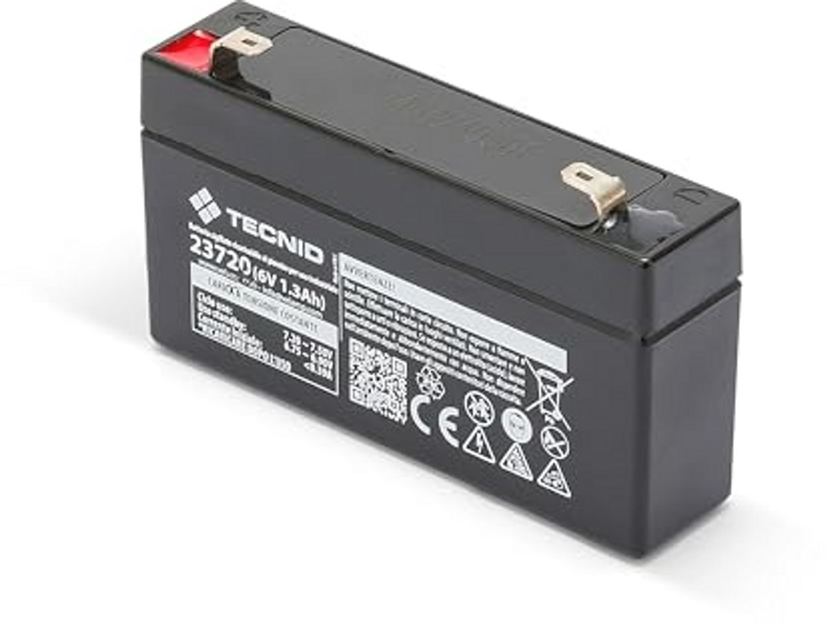 Oplaadbare 6V 1.3Ah loodbatterij met FASTON-aansluiting voor veelzijdig gebruik