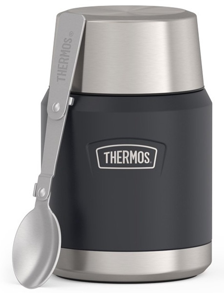 Thermos Voedselcontainer 470ml met Lepel & Mok - Graniet Grijs