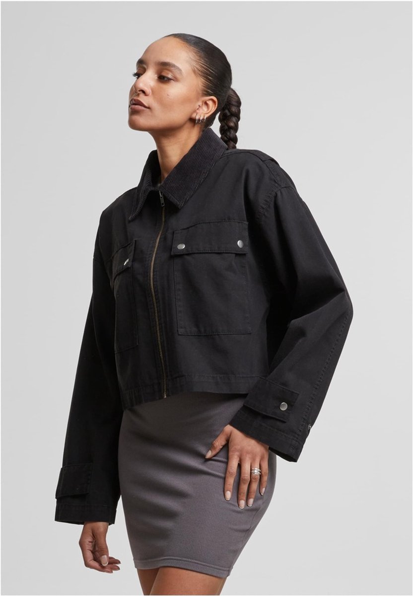 Urban Classics Workwear Cropped Cotton Jacket 3XL Zwart