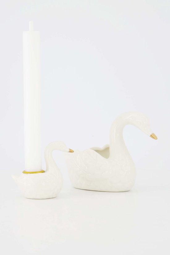 Coffret cadeau Zusss comprenant un bougeoir cygne et un porte-bougie chauffe-plat - Anniversaire - Noël - Saint-Nicolas - Cadeau Wit