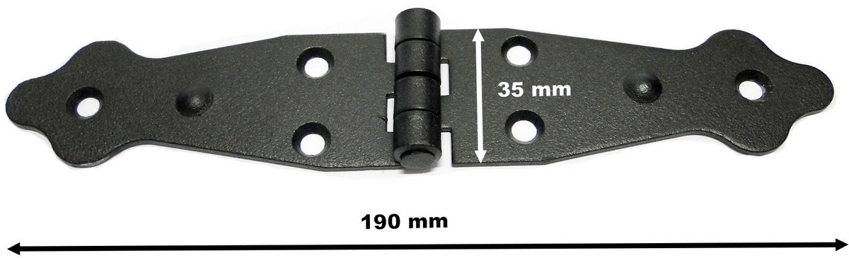 Decoratieve Bouwhingeel Mat Zwart 200/35 mm