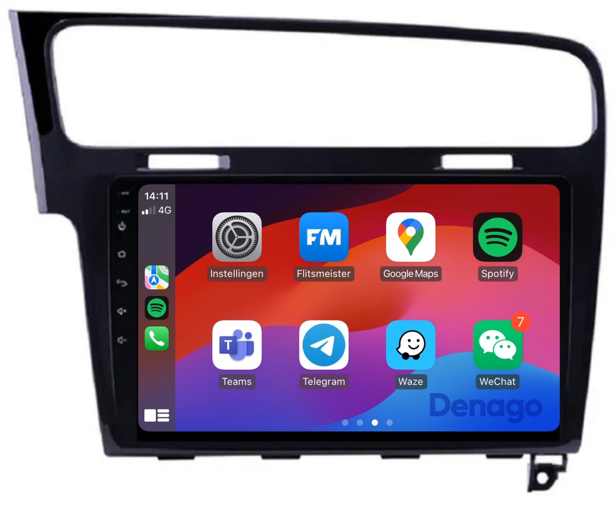 CarPlay autoradio geschikt voor Volkswagen Golf 7 | 2012 t/m 2020 | Android 13 | Draadloos Apple CarPlay & Android Auto | 2GB + 32GB | QuadCore processor | Denago DNG-A309 | 2025 model | 2012 2013 2014 2015 2016 2017 2018 2019 2020 | Bluetooth & Wifi
