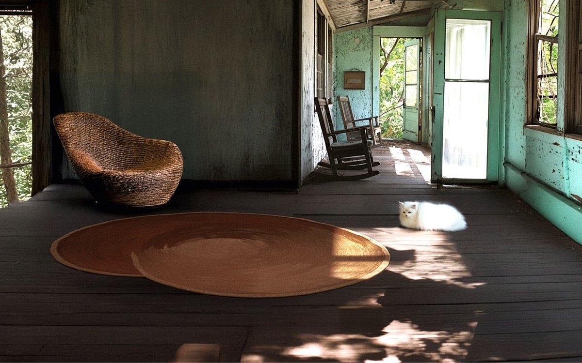 Acsento x Sofie Neirynck Vitai Vloerkleed - 280 x 300 cm - Bruin - Organisch - Wol - Woonkamer, Slaapkamer - Effen - Modern, Design, Boho