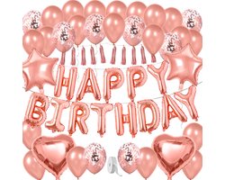 Vitamo™ Roségoud Feestversiering - Happy birthday - Verjaardag feestpakket - Essentials