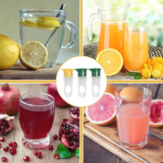 Citruspers Set 3 Stuks - Handmatige Citroenpers voor Vers Geperst Sap - Eenvoudig en Praktisch van Merkloos — afbeelding 4