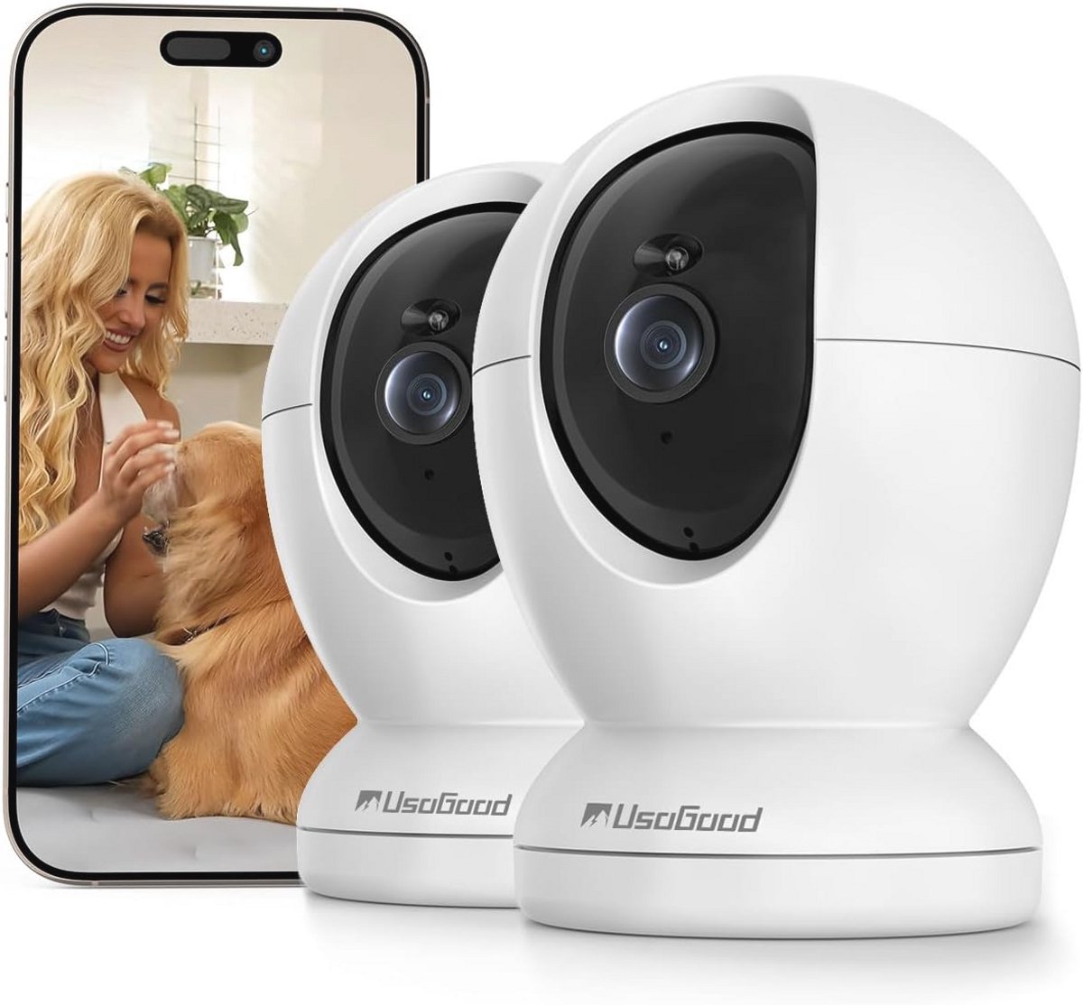4 MP WiFi Binnencamera met Beweging Detectie, Sirene en Nachzicht - 360 Graden Beveiligingscamera voor Kinderen en Huisdieren