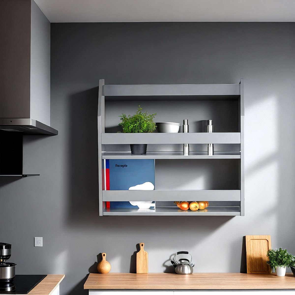 Homestyle4u Boekenplanken - Rek Wandrek - Hangrek - Hout - Grijs