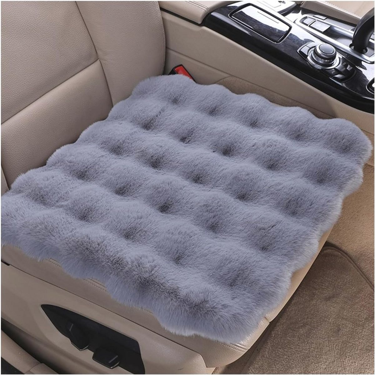 Ademend antislip kussen voor winterautostoelen - Zacht en warm autostoelkussen 45x45 cm