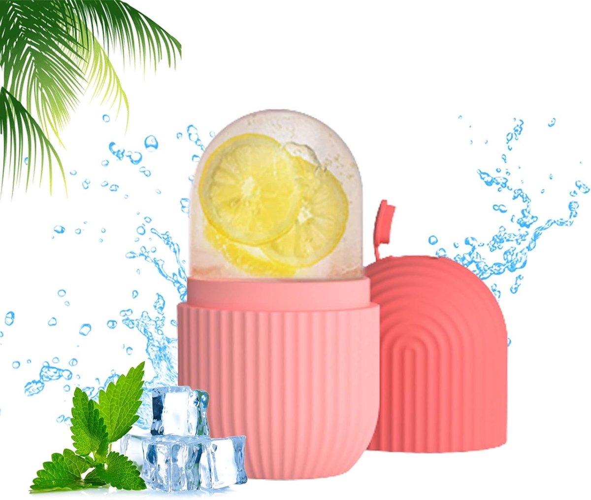 Famanu – Ice facial roller – Herbruikbare gezichtsroller, wallen en zonnebrandherstel – Roze