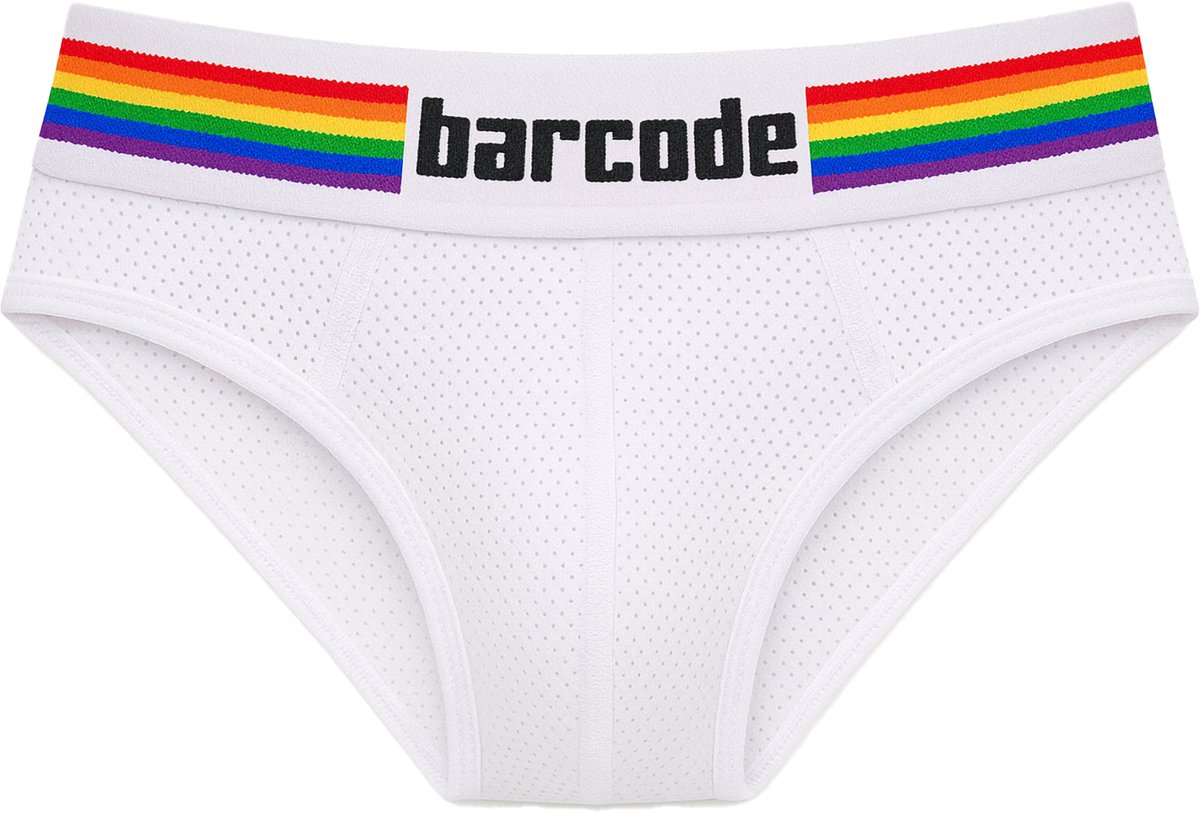Barcode Berlin Pride Brief White - MAAT S - Heren Ondergoed - Slip voor Man - Mannen Brief