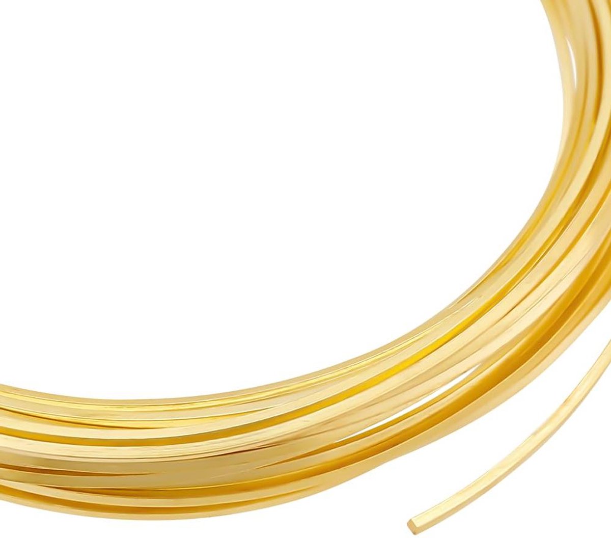 Provento - Koperdraad vierkant verguld 14K goudkleurig 0,8 x 0,8 mm sieradenkralen knutselen sleutelwoorden: koperdraad, verguld, goudkleurig.
