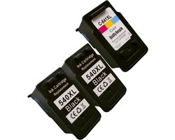 KATRIZ® huismerk inkt geschikt voor Canon 2xPG540XL(22ml) + 1x CL541XL(20ml) - 3 stuks |Geschikt printer Canon PIXMA MG2150/MG2155/MG2250/MG3100/MG3150/MG3155/MG3200/ MG3250/MG3255/MG3500/MG3540/MG3550/ MG3600series/MG3650seires/MG4150/MG4200