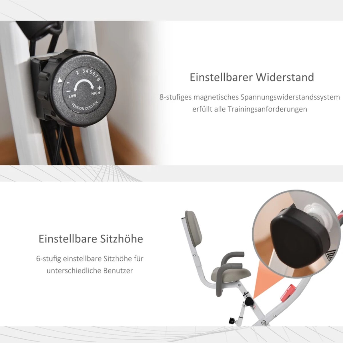 Exoluxe X-Bike Opvouwbare Hometrainer met 8 - afbeelding 3