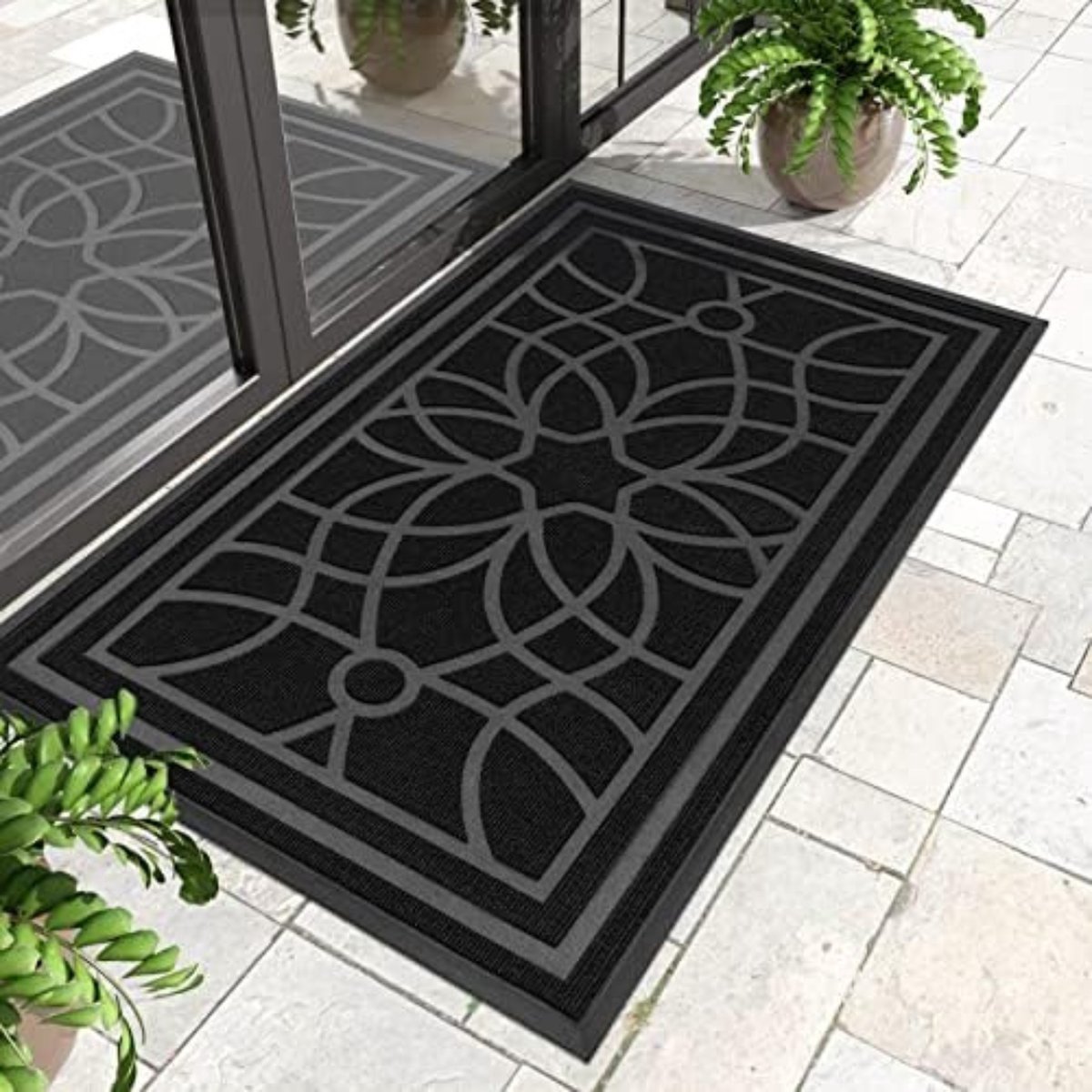 Thuys – Deurmat Binnen Droogloop – Deurmat Binnen Wasbaar – Zwart – 90 x 150 CM