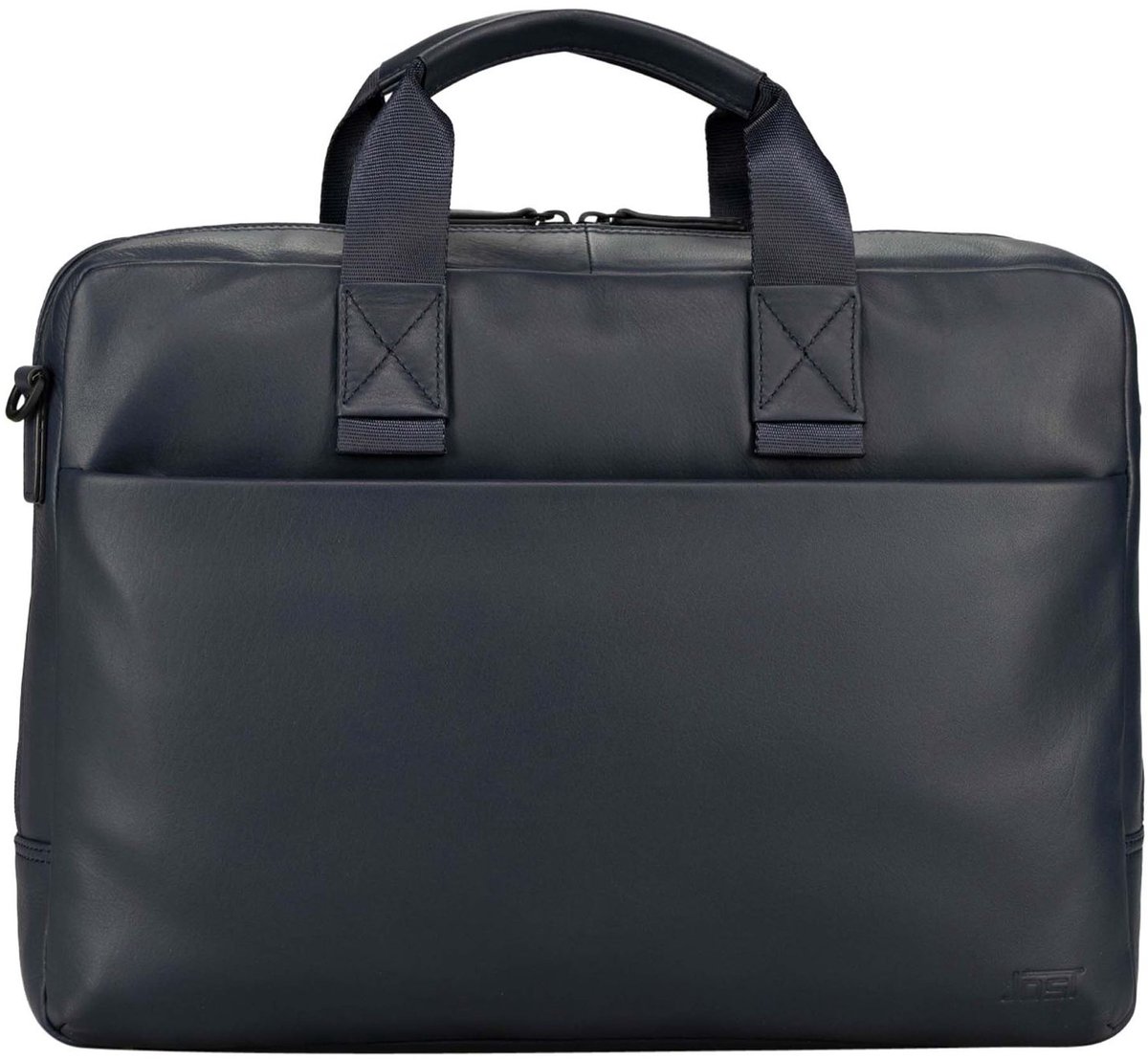 JOST Leren laptoptas business tas met laptopvak Tromsoe Business Bag Blue donkerblauw