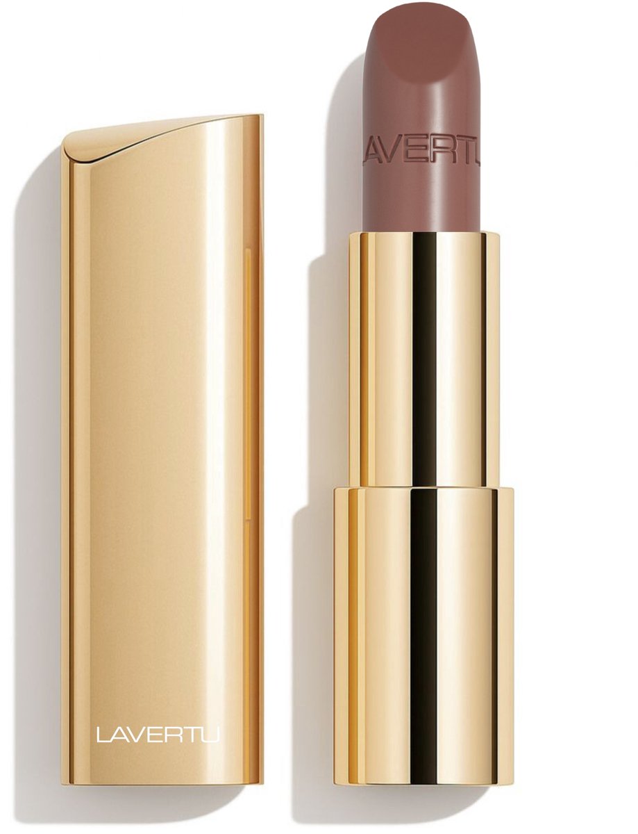LAVERTU - Lipstick Nature – Natuurlijke Lipstick met Halfmatte Finish – 43 Brunette | Romige, Lichte Textuur | Hydraterend & Verzorgend met Ricinusolie & Bijenwas