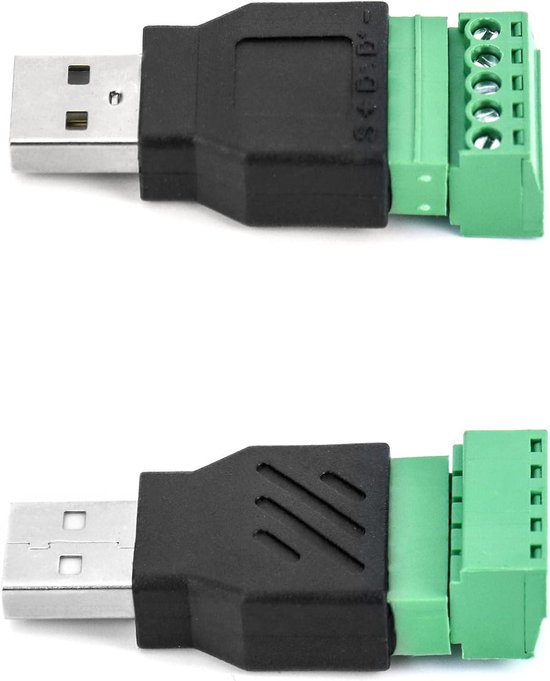 QWORK® 2 Stück USB Schraubanschluss USB Terinal Adapter Konverter, USB