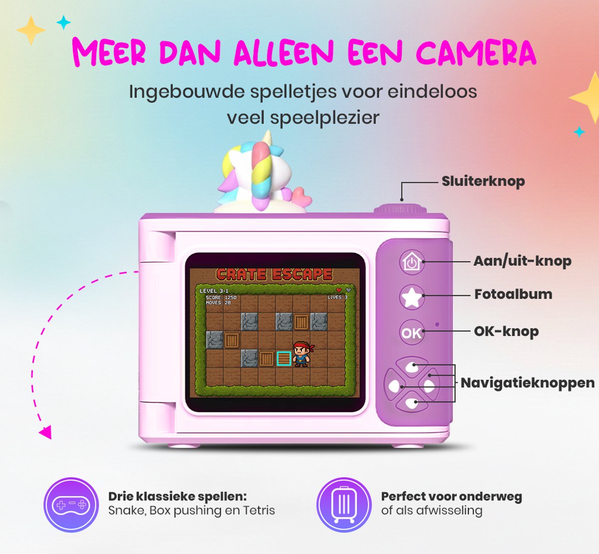 K&L Digitale Kindercamera Kids 32GB - Kinder vlog camera - Kindercamera's Digitaal - Fototoestel Kinderen - Kinderfototoestel — afbeelding 4