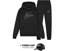 Malelions essentials tracksuit in de kleur zwart.