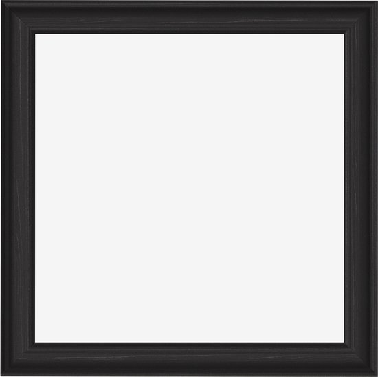 Zwart houten fotolijst met een houtnerf textuur en een lichte welving.