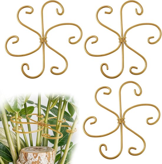 Allecto Plus - Plant Stam Stabilisator 3 stuks | Ijzer Monstera | Ondersteuning voor Planten | Indoor Iron Climbers | Staken voor Groei Accessoires | Herbruikbare Bloemstelen