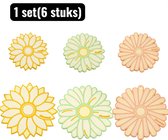 1 set(6 stuks) - Onderzetter - Placemats - Onregelmatige onderzetters - Bloemvorm - Onderlegger - Hittebestendige Pannen Onderzetters - Luxe PVC Tafelbeschermers - Dikke Zachte Siliconen Plaat voor Hete Pannen