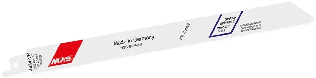 MPS reciprozaagblad BiM universeel Profi Universal Line lengte 230mm TPI 10/14 - blister van 5 stuks (4434VP-5)
