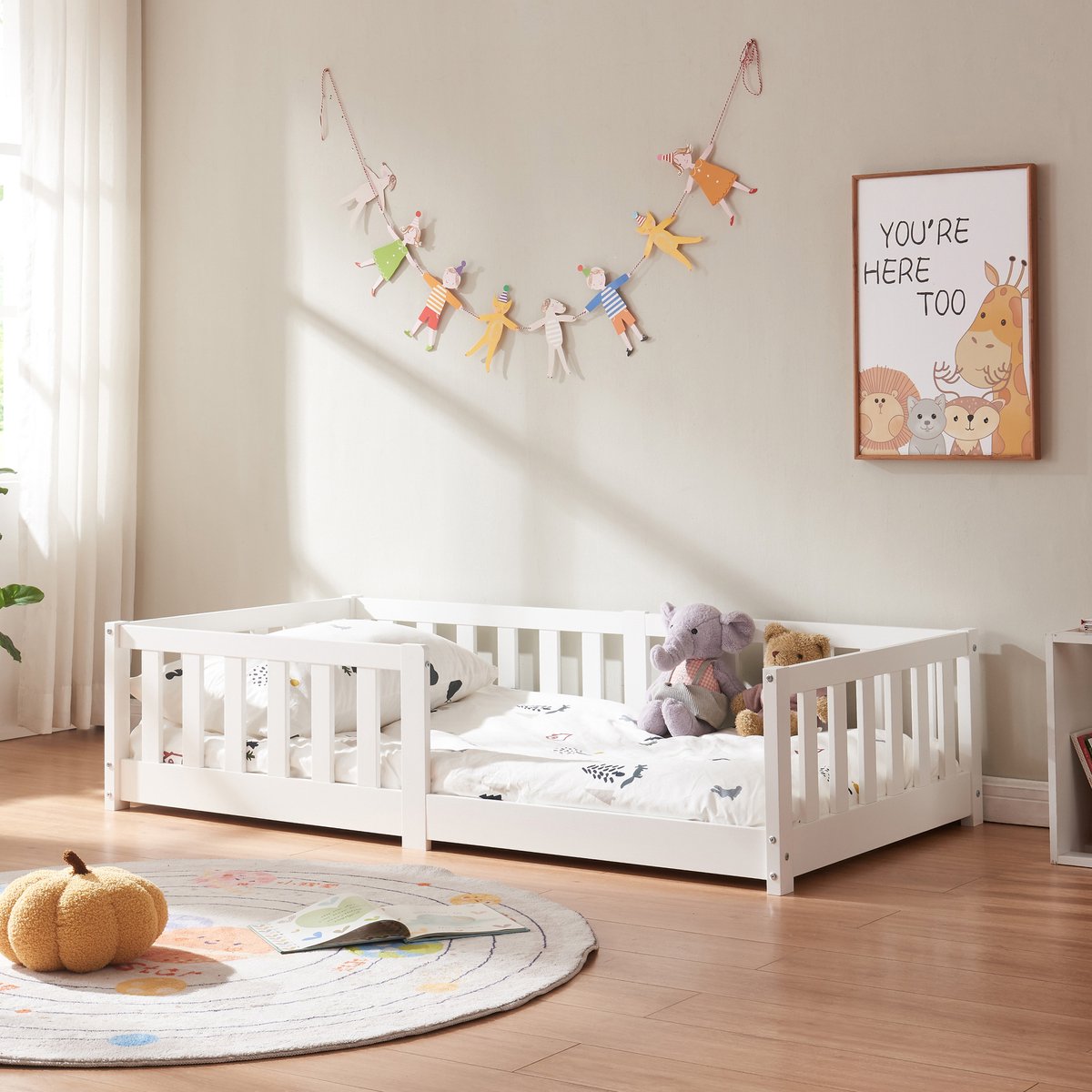 Kinderbed Tanna 80x160 cm wit [en.casa]