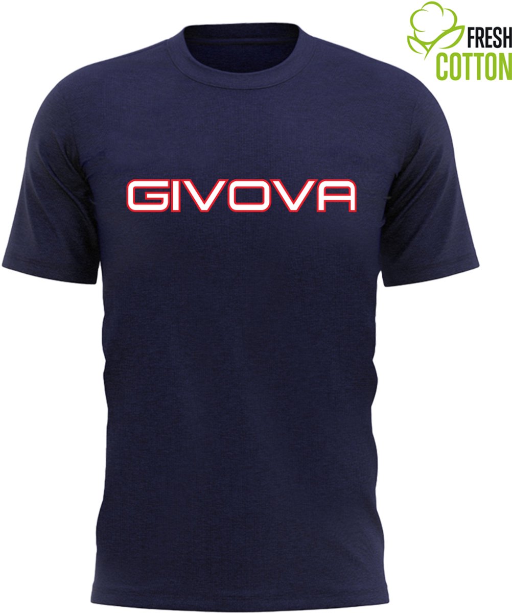 Katoenen T-shirt Givova Spot Marineblauw - 3XL