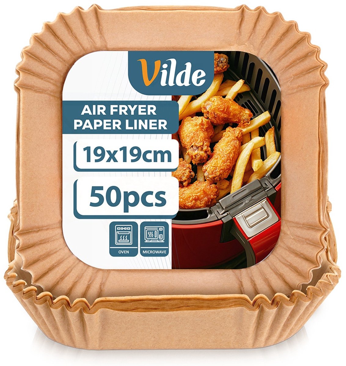 Vilde - Air Fryer Inzetstukken - Papier - 19x19 cm - 50 stuks