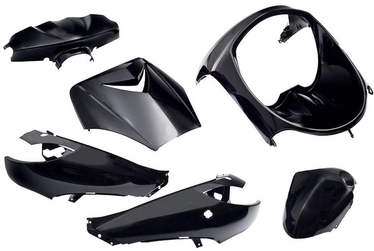Plaatset Peugeot vivacity tot bj. 2008 6 delig zwart metallic