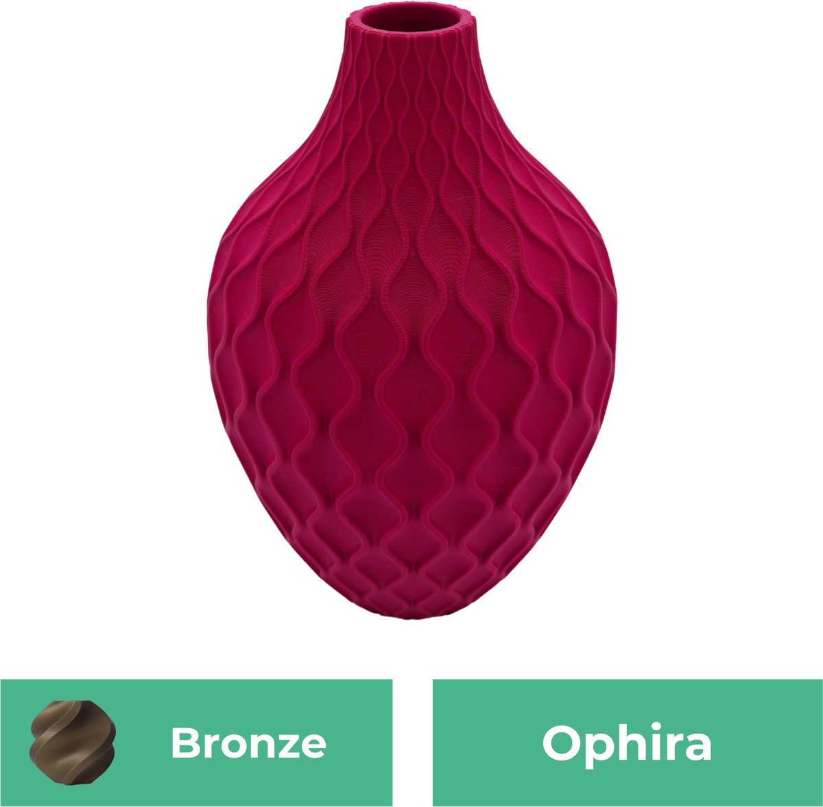 Lovora Ophira moderne vaas – Decoratieve vaas - Brons - 3d geprinte vaas – geschikt voor droogbloemen - 34CM