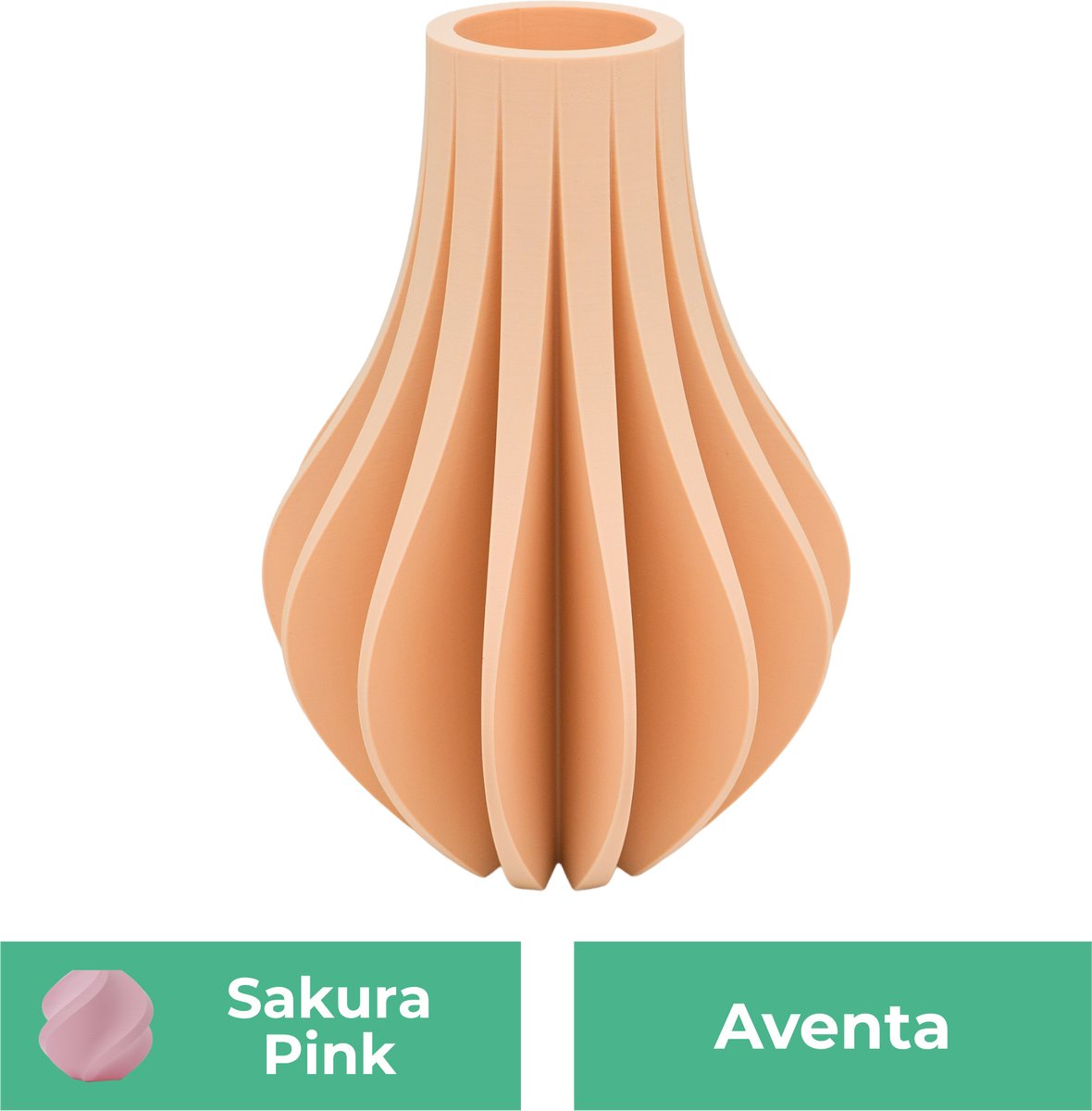 Lovora Aventa design vaas – Decoratieve vaas - Sakura Roze - 3d geprinte vaas – geschikt voor droogbloemen - 34CM